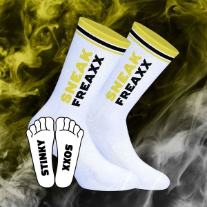 SneakFreaxx Calcetines STINKY SOXX Blanco-Amarillo