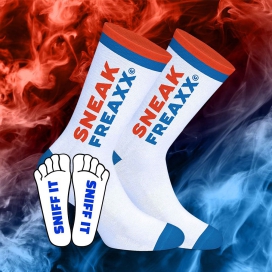 SNIFF IT 2 Socken Weiß-Orange-Blau