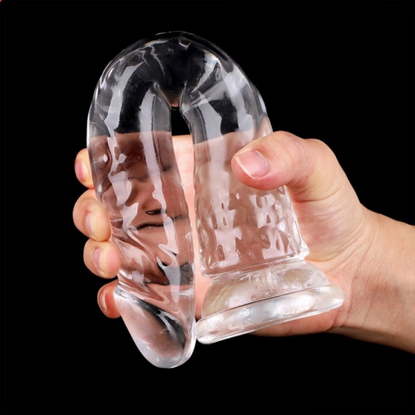 Consolador transparente No Ball XL 22 x 4,5cm