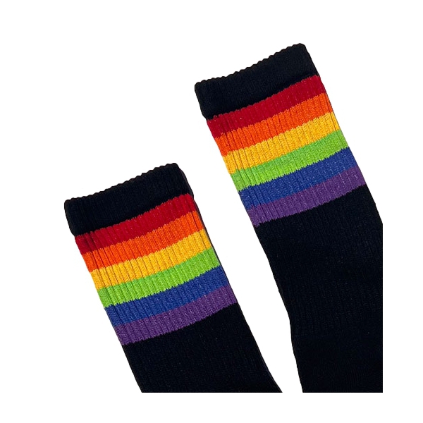 PRIDE GYM Rainbow black socks