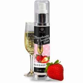 Secret Play Secret Play Strawberry-Sparkling Wine Massage Oil 50ml