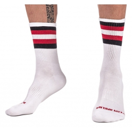 HALF SOCKS Stripes Socken Weiß Schwarz Rot