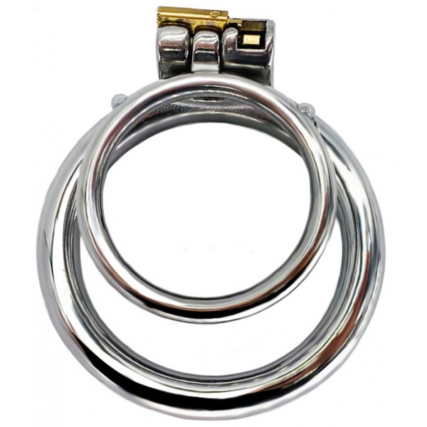 Double Ring Chastity Lock Cage