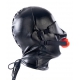 SM-Kopfhaube mit Knebel und Subfull-Maske Schwarz