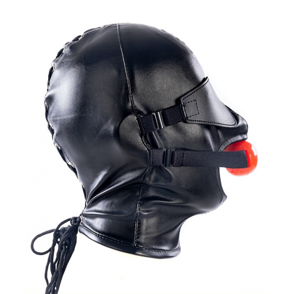 Hood With Blindfold And Mouth Gag
