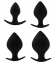 Set of 4 Black Spade Silicone Plugs