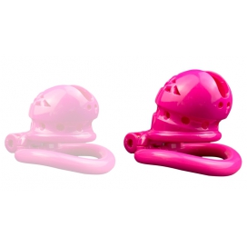 Gabbia di castità per schiavi del sesso M 6,5 x 3,5 cm rosa