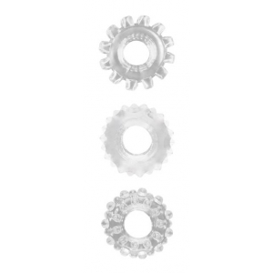 GK Power Set of 3 GEAR UP Transparent Soft Cockrings