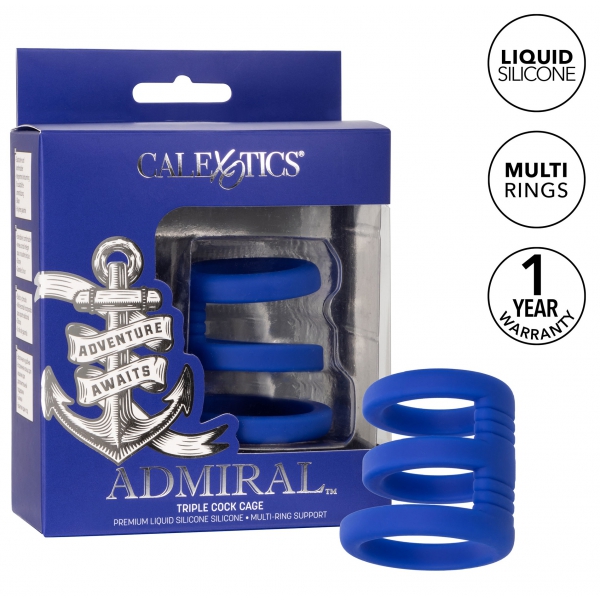 Triple Cockring Cage Admiral 32-37mm