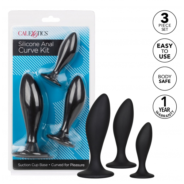 Silicone Anal Curve Kit Black