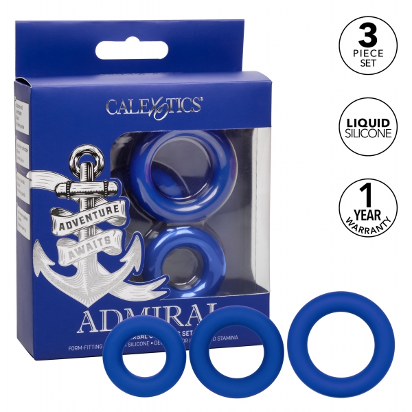 Conjunto de 3 Anéis Universais Almirantes Cockrings