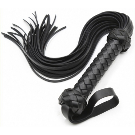 Correct Me Leather Flogger Whip with Braided Handle