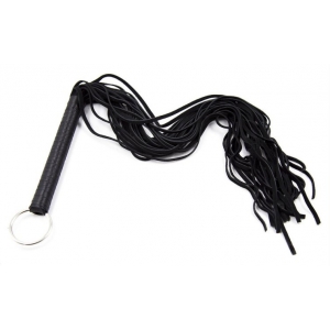 Correct Me Ribbon Handle Leather Flogger BLACK