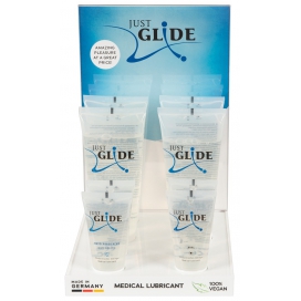 Just Glide Display und Schmiermittel Wasser Just Glide
