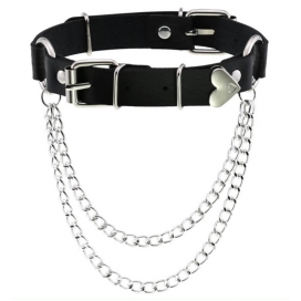 Love Heart Collar Cadena Negro