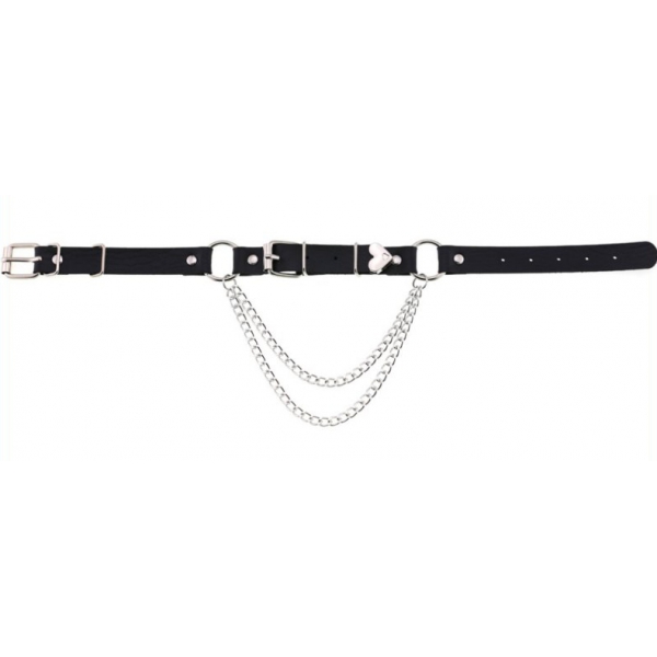 Love Heart Chain Neckholder Schwarz