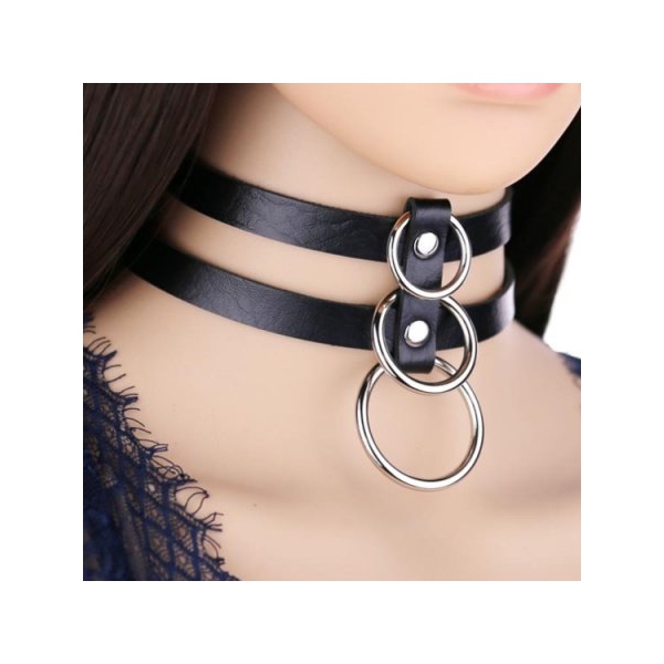 Double Row 3 O-ring Collar BLACK