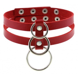 Joy Jewels Tri Rings Red Necklace