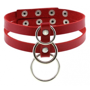 Joy Jewels Tri Rings Red Necklace