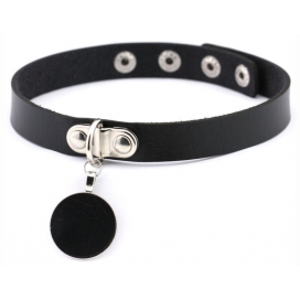 Round Pendant Collar BLACK