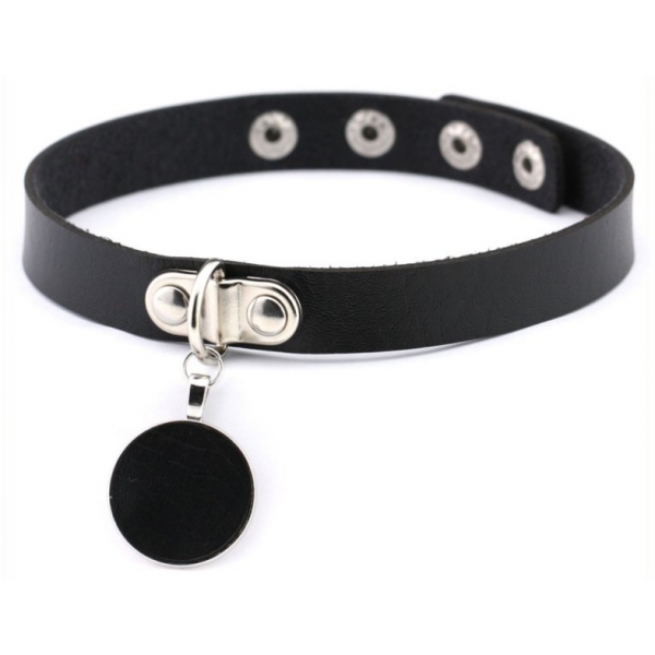 Round Moon Necklace Black