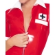 Vinyl Nurse Krankenschwester Outfit Rot