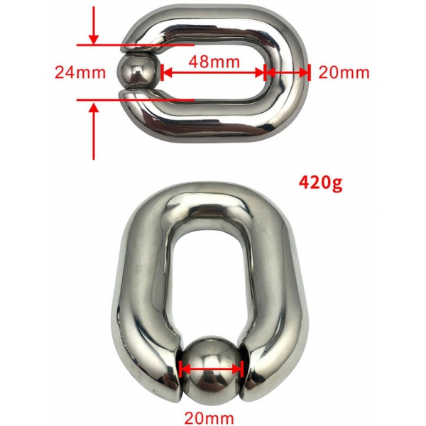 Ballstretcher in metallo Palla ovale M 45 x 25 mm - 425 g