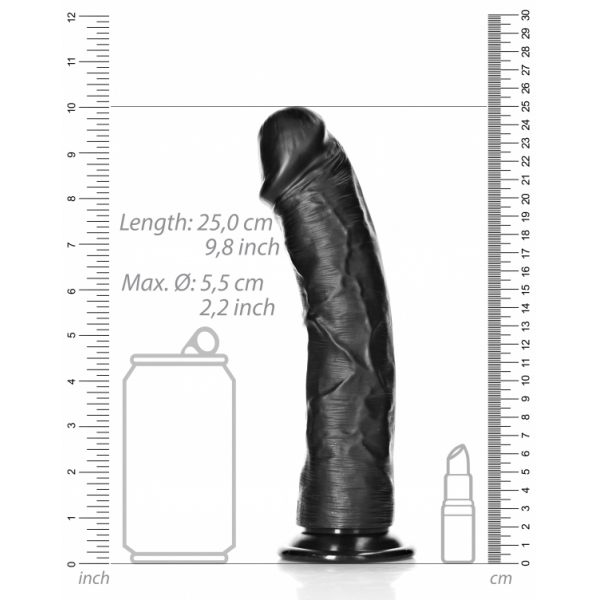 Gebogen Sterke Dildo 23 x 5,5cm Zwart