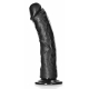 RealRock Curved Saugnapf-Dildo 20 x 4.6cm Schwarz