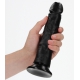 RealRock Curved Saugnapf-Dildo 20 x 4.6cm Schwarz