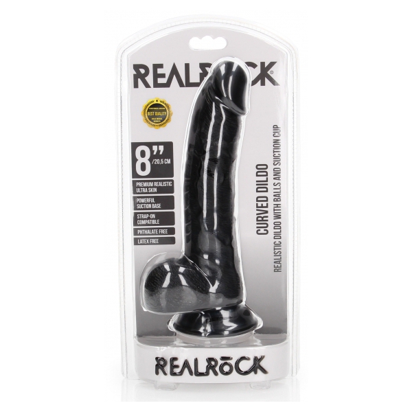 Curved Realistic Dildo  Balls  Suction Cup - 8''/ 20,5 cm
