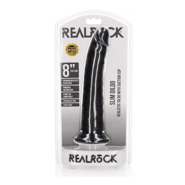 Consolador Delgado RealRock 20 x 4.6cm Negro