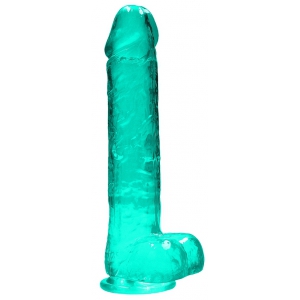 Real Rock Crystal Consolador Cristalino 19 x 4,5cm Verde