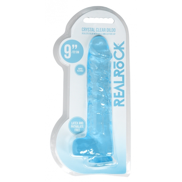 Dildo Crystal Clear 19 x 4.5cm Blau