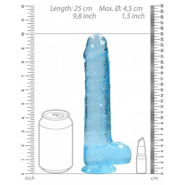 Consolador Cristalino 19 x 4,5cm Azul