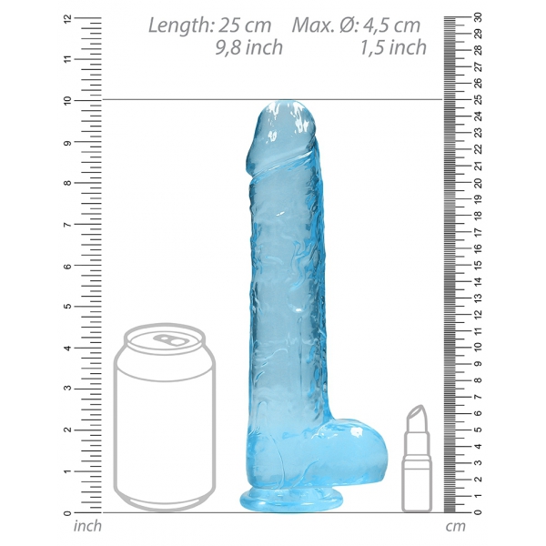 Dildo Crystal Clear 19 x 4.5cm Blau