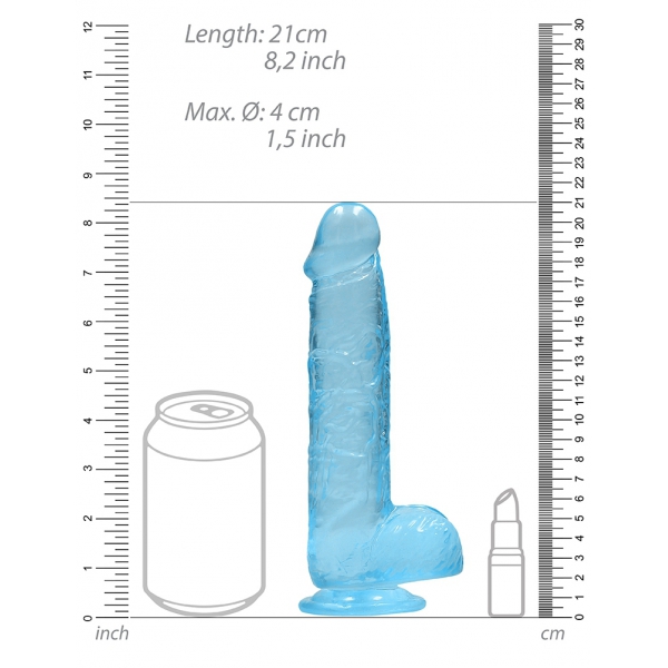 Dildo trasparente 16 x 4 cm blu