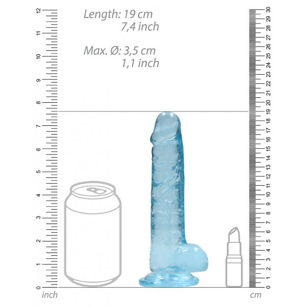 Dildo Crystal Clear 14 x 3.5cm Blau