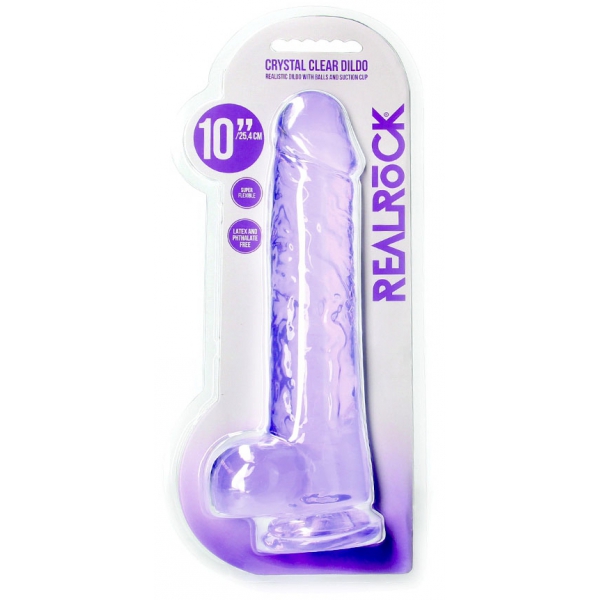 Dildo Crystal Clear 21 x 5.5cm Violett