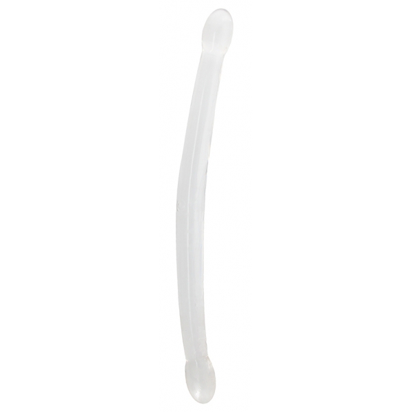 Dubbele Kristallen Dildo RealRock 42 x 3.5cm Helder