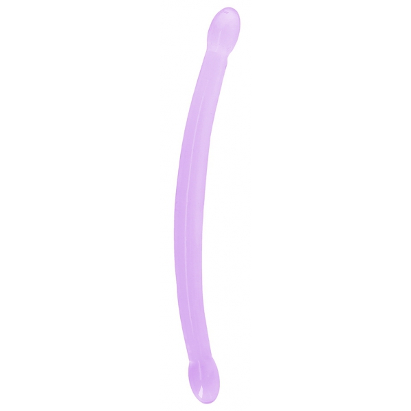 Dubbele Kristallen Dildo RealRock 42 x 3,5cm Paars