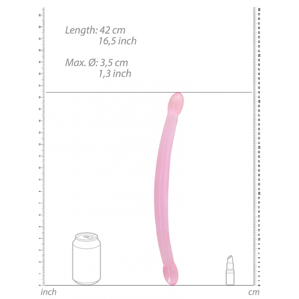 RealRock Crystal Doppeldildo 42 x 3.5cm Pink