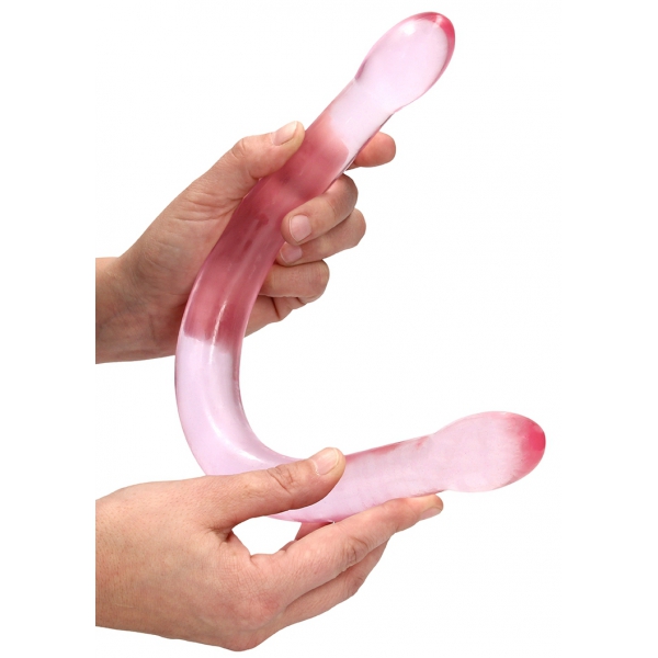 RealRock Crystal Doppeldildo 42 x 3.5cm Pink