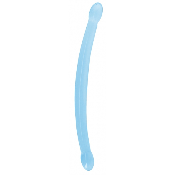 Dildo de cristal duplo RealRock 42 x 3,5cm Azul