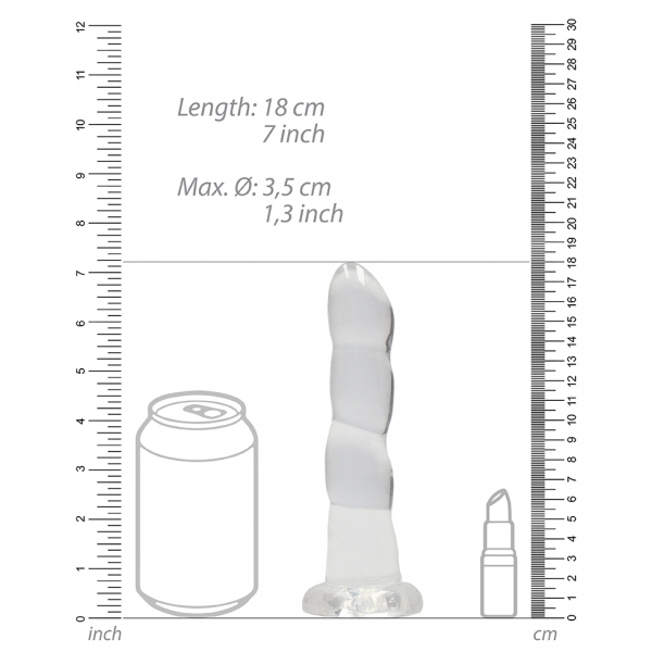 Dildo Twist Kristal RealRock 16 x 4cm Helder