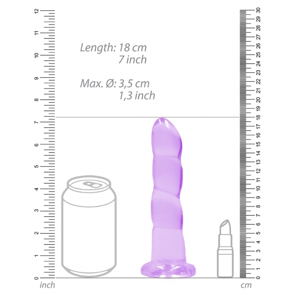 Dildo Twist Crystal RealRock 16 x 4cm Púrpura