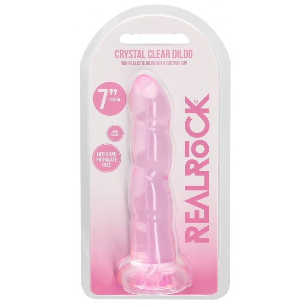 Gode Twist Crystal RealRock 16 x 4cm Rose