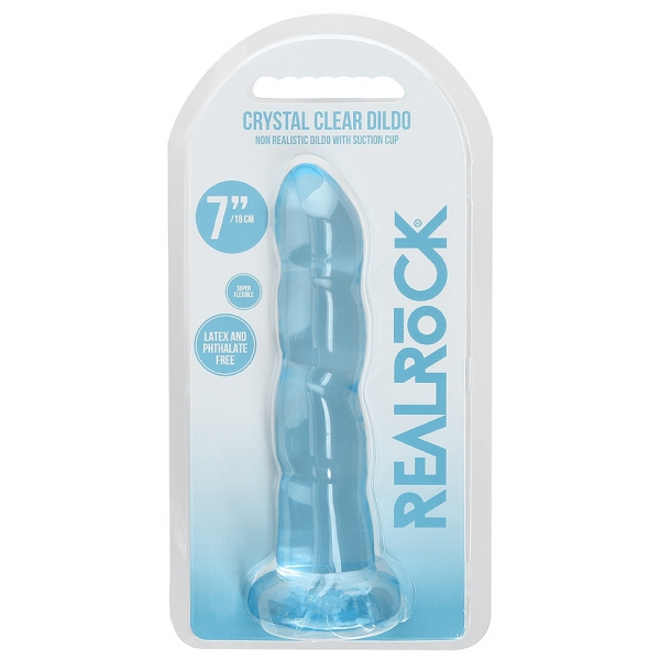 Dildo Twist Crystal RealRock 16 x 4cm Azul