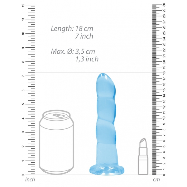 Dildo Twist Crystal RealRock 16 x 4 cm Blu