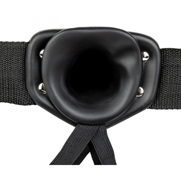 Hollow Vibe RealRock vibrating belt dildo 20 x 4.5cm Black